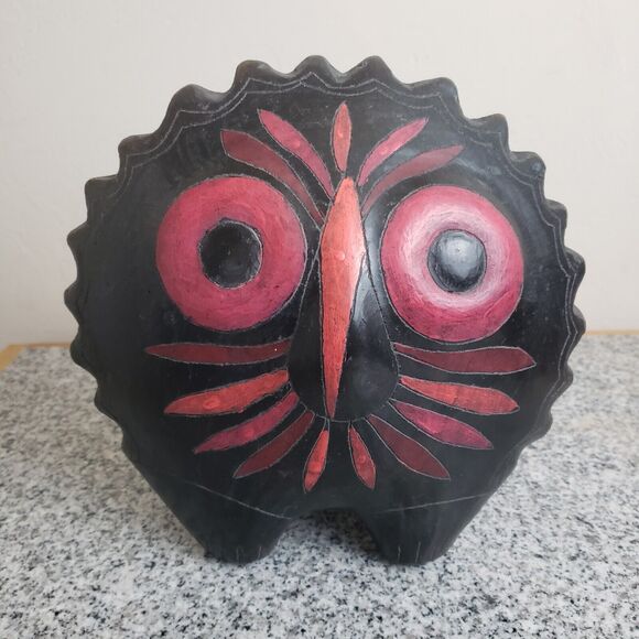 Vintage Max Kerlow? Sculpture Folk Art Mexican Pottery Owl Statue Figure. Heavy - Picture 1 of 8